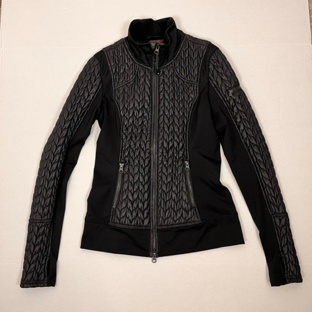 Zella Jacket Womens XS Black Zelprotek‎ Puffer Full Zip Athletic Quilted Edgy